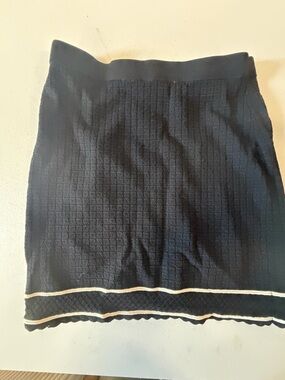 House of Harlow 1960 Black Textured Mini Skirt Size Small Knit Stripe Detail